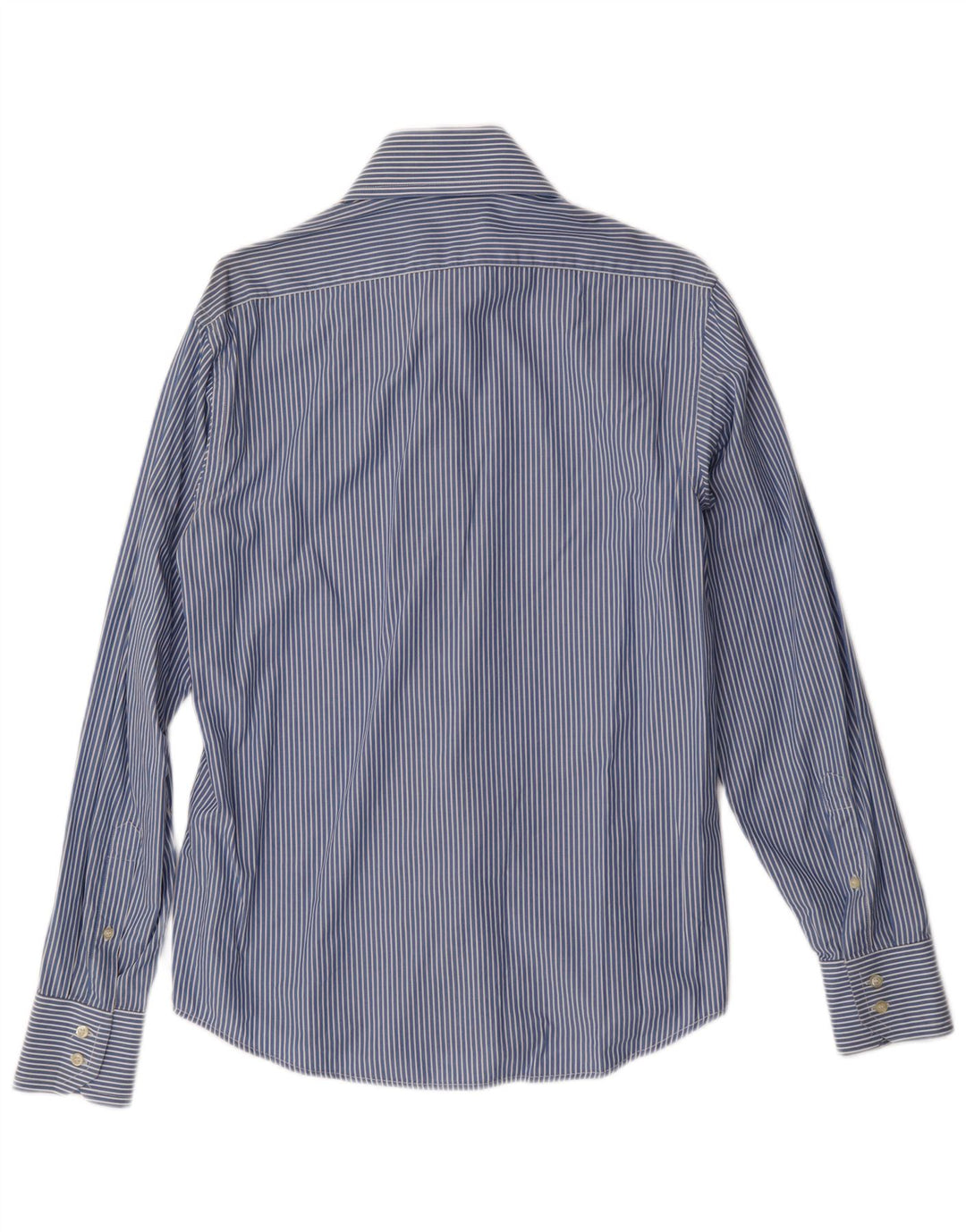 BENETTON Mens Shirt Medium Blue Striped Cotton