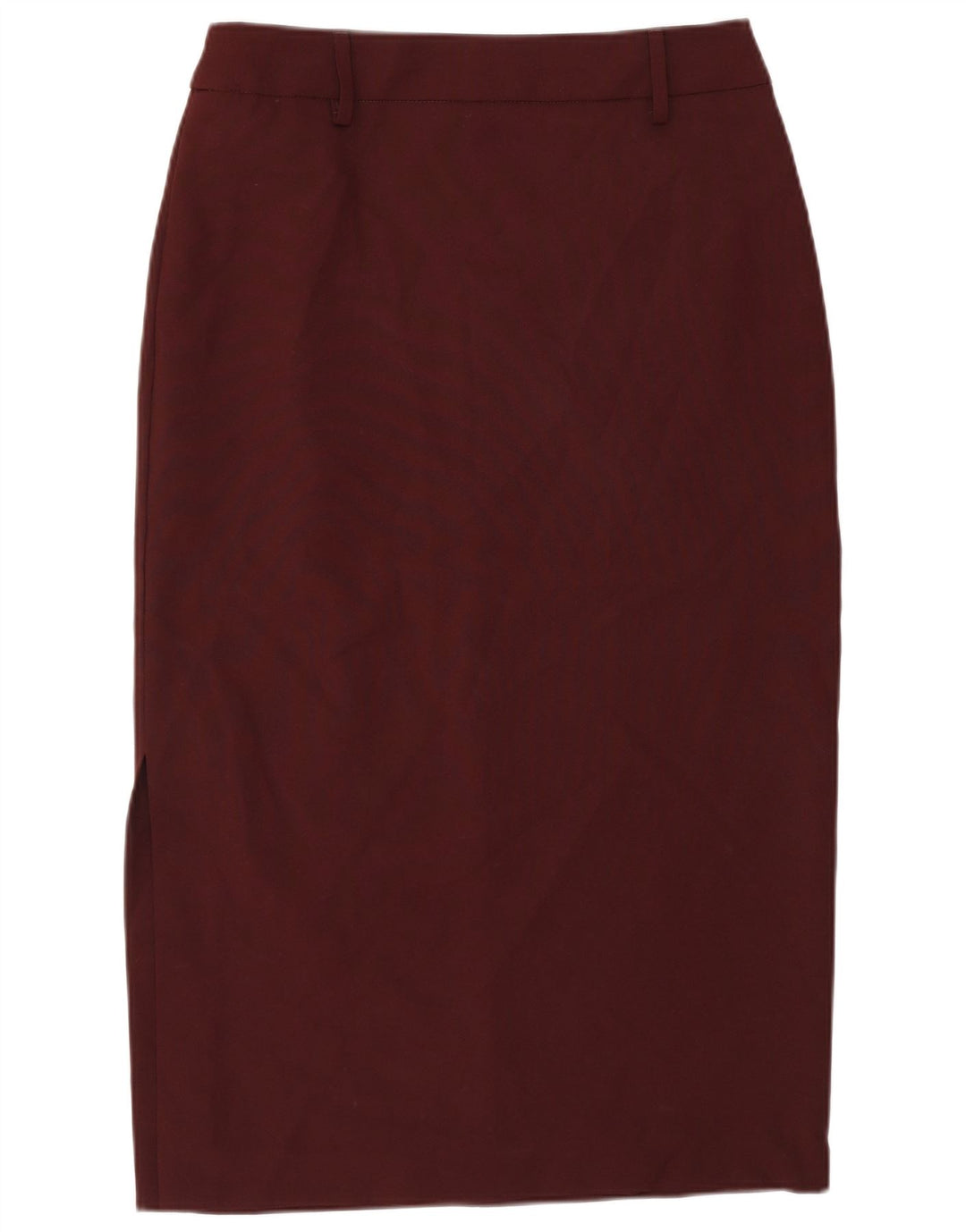 Benetton Womens Midi Skirt IT 44 Medium W28  Burgundy Polyester