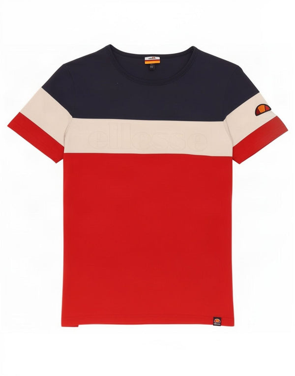 Ellesse Mens T-Shirt Top XL Multicoloured Colourblock Cotton