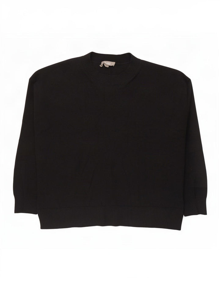 Oasis Womens Crew Neck Jumper Sweater UK 14 Medium Black Viscose