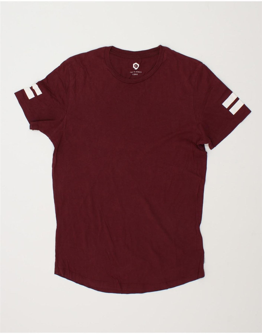 JACK & JONES Mens Core T-Shirt Top Medium Burgundy Vintage Jack & Jones and Second-Hand Jack & Jones from Messina Hembry 
