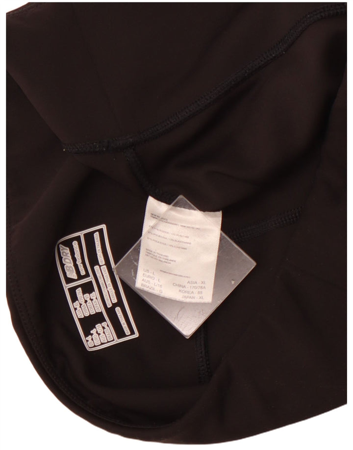 NEW BALANCE Womens Leggings UK 14 Large Black Polyester