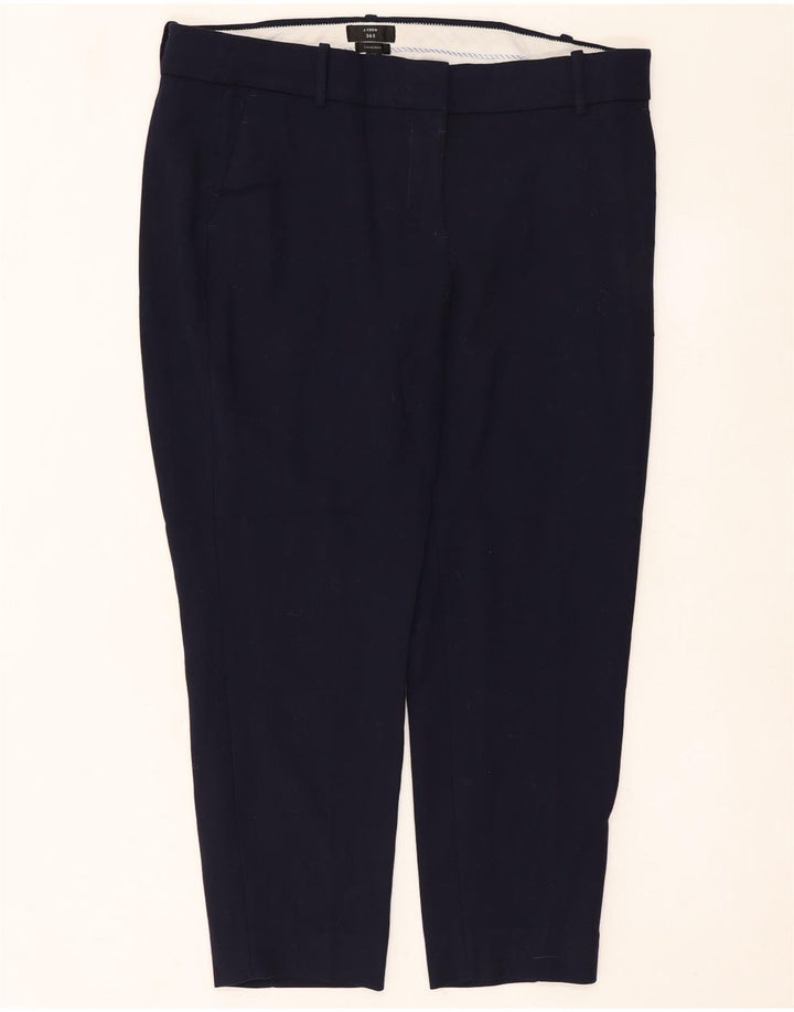 J. CREW Womens Cameron Cropped Trousers US 16 2XL W38 L26 Navy Blue