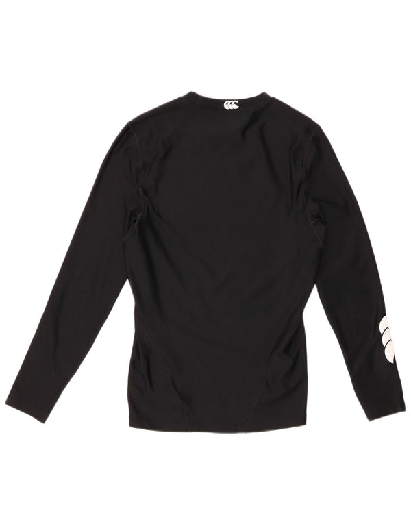 CANTERBURY Womens Graphic Top Long Sleeve UK 12 Medium Black Polyester