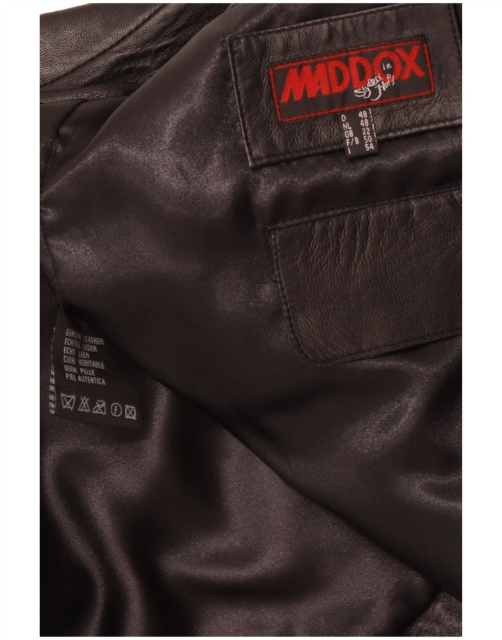 MADDOX Womens Leather Jacket UK 22 3XL Black Leather