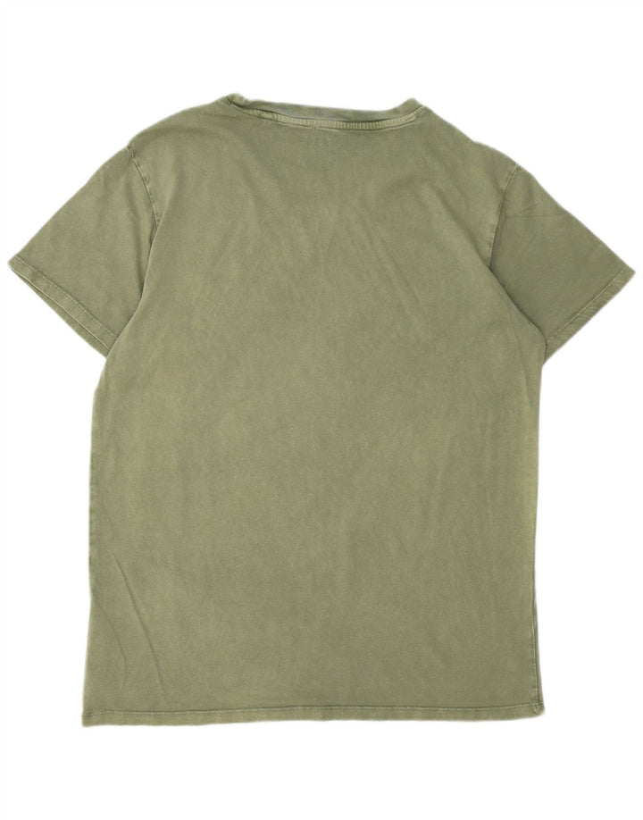 GUESS Mens T-Shirt Top UK 36 Small Green Cotton