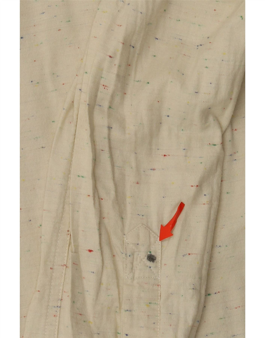 Barbour Mens Shirt Large Beige Flecked Cotton