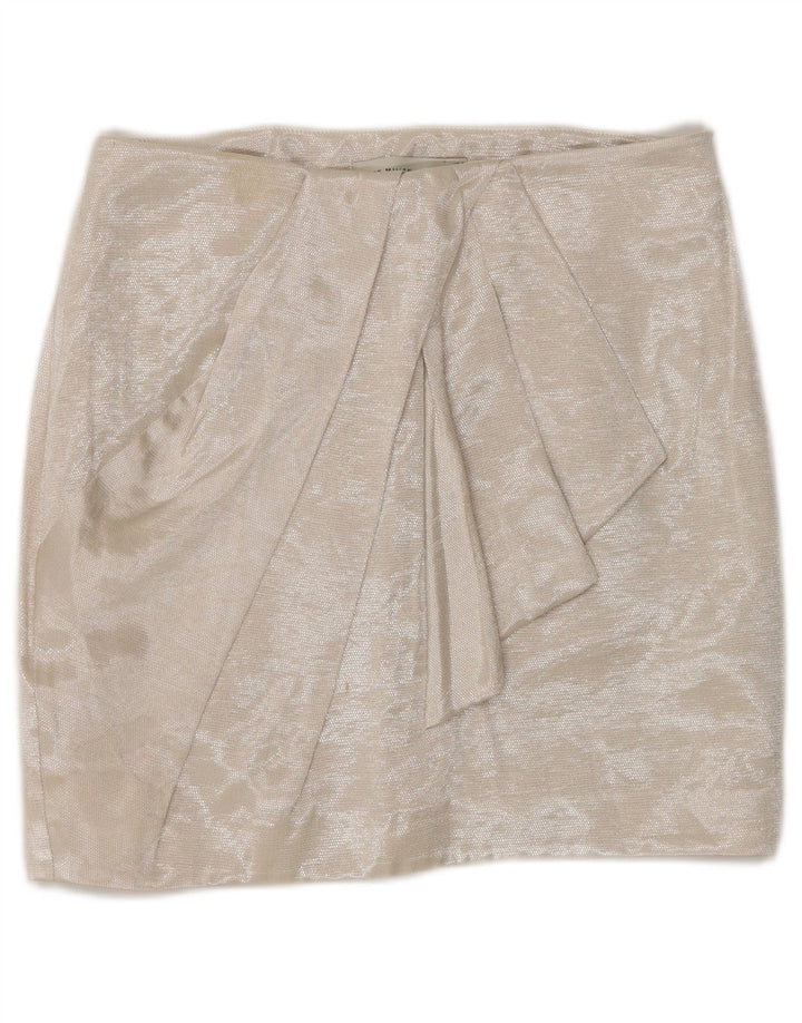 KAREN MILLEN Womens Mini Skirt UK 8 Small W26  Beige Viscose