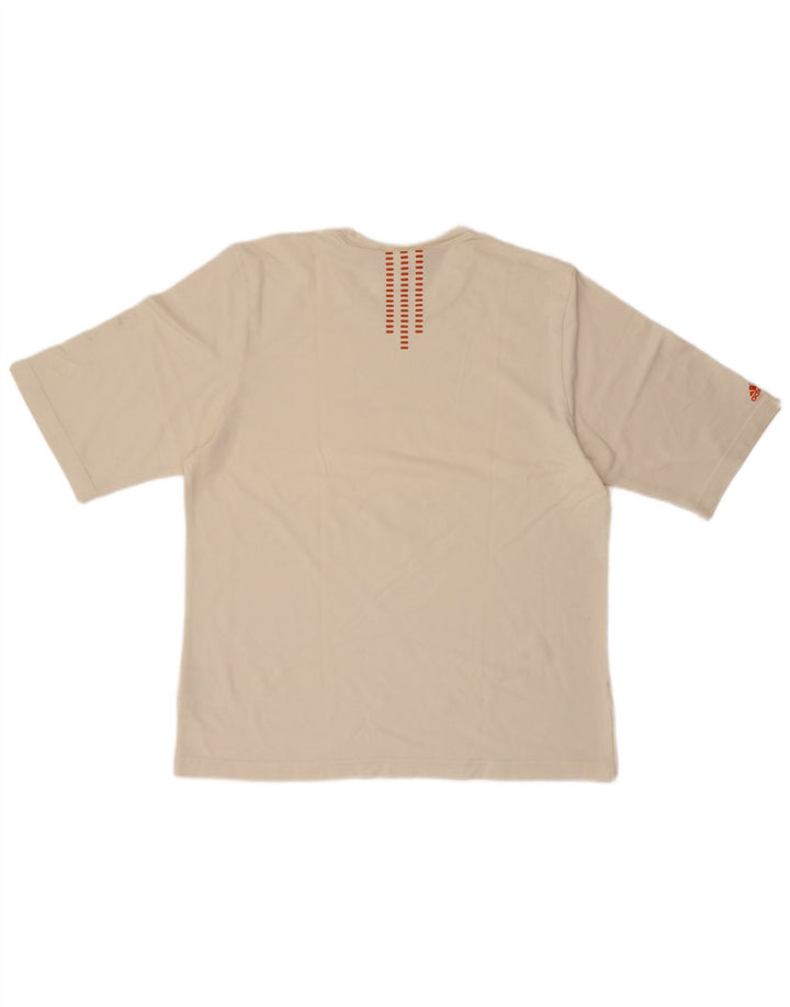 ADIDAS Mens Graphic T-Shirt Top Large Off White Cotton