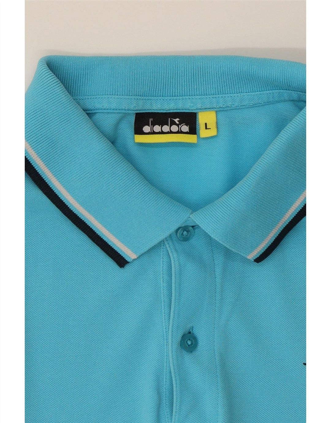 DIADORA Mens Polo Shirt Large Blue Vintage Diadora and Second-Hand Diadora from Messina Hembry 