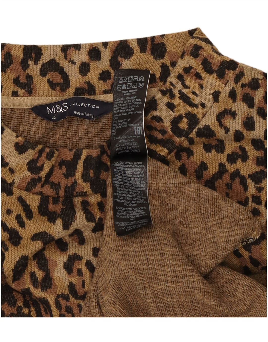 Marks & Spencer Womens Turtle Neck Jumper Sweater UK 22 3XL Brown