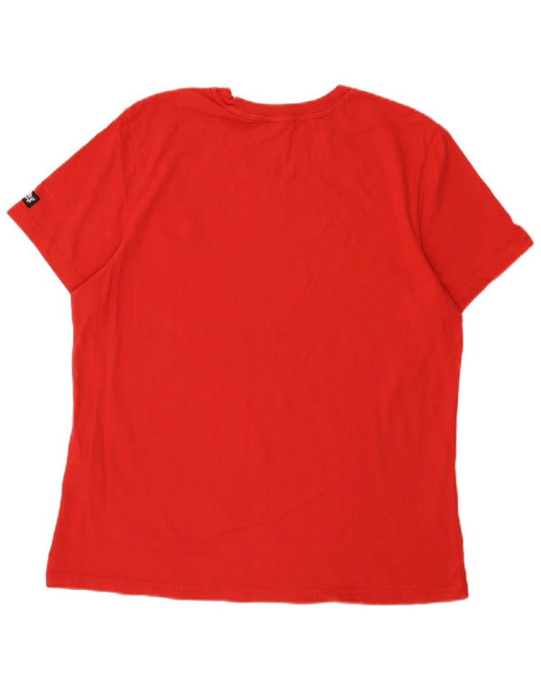 Superdry Womens Graphic T-Shirt Top UK 16 Large Red Cotton