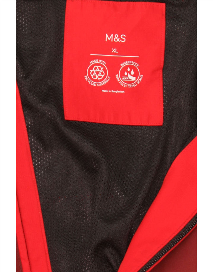 Marks & Spencer Mens Hooded Rain Jacket UK 42 XL Red