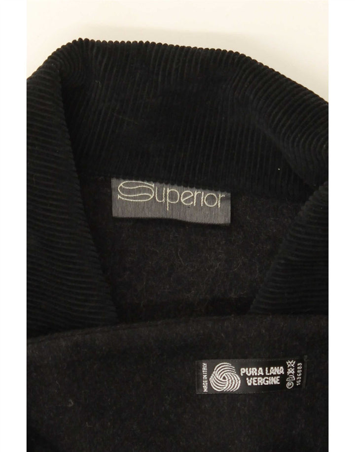 Superior Womens Poncho Coat One Size Grey Colourblock Wool