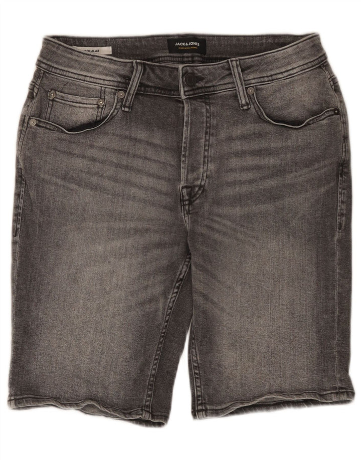 Jack & Jones Mens Regular Denim Shorts Small W29 Grey Cotton