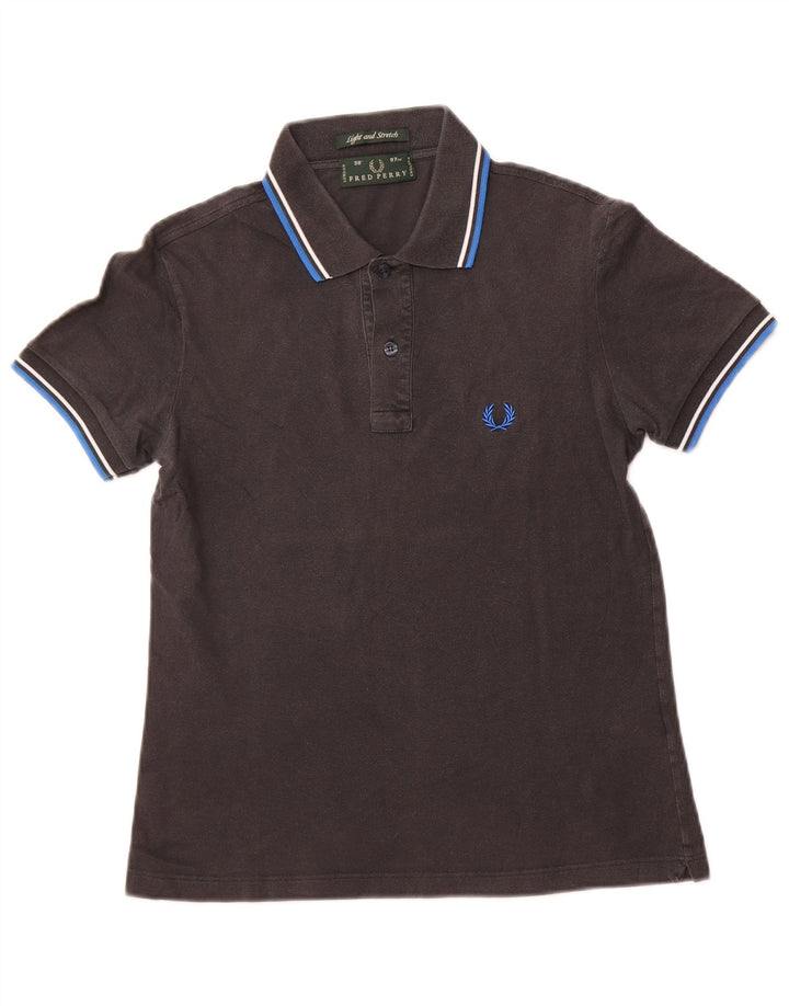 FRED PERRY Mens Polo Shirt Small Black Cotton