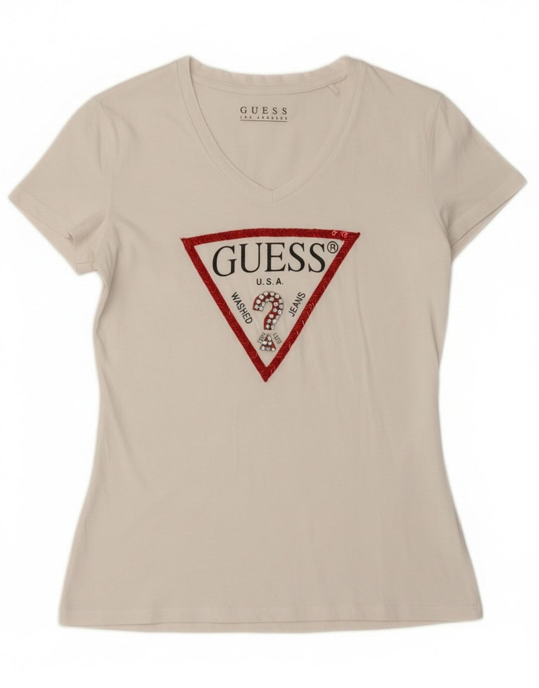 Guess Womens Graphic T-Shirt Top UK 12 Medium White