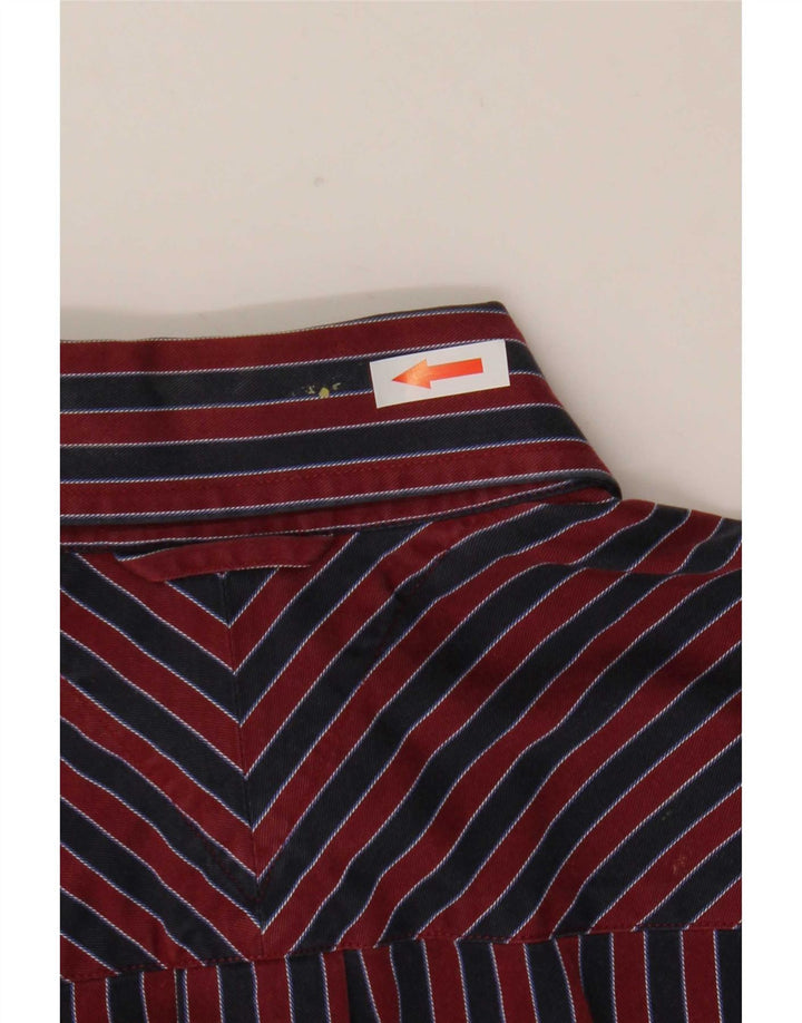 Tommy Hilfiger Mens Shirt Small Red Striped Cotton
