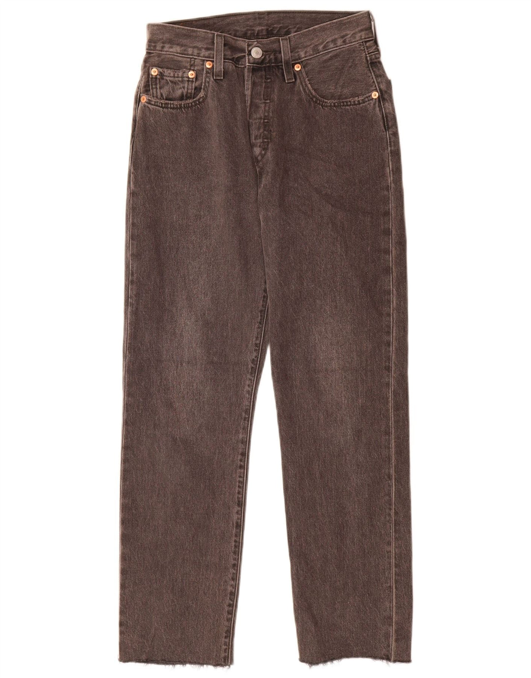 Levi's Womens 501 Straight Jeans W25 L28 Grey Cotton
