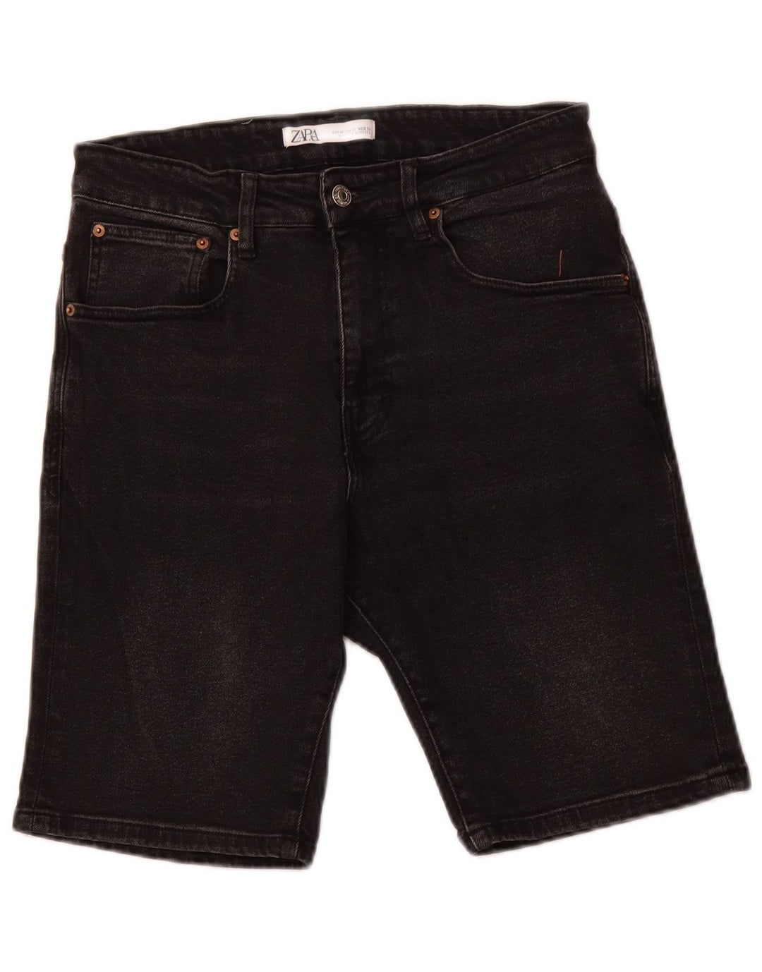 ZARA Mens Denim Shorts EU 40 Medium W31 Black Cotton