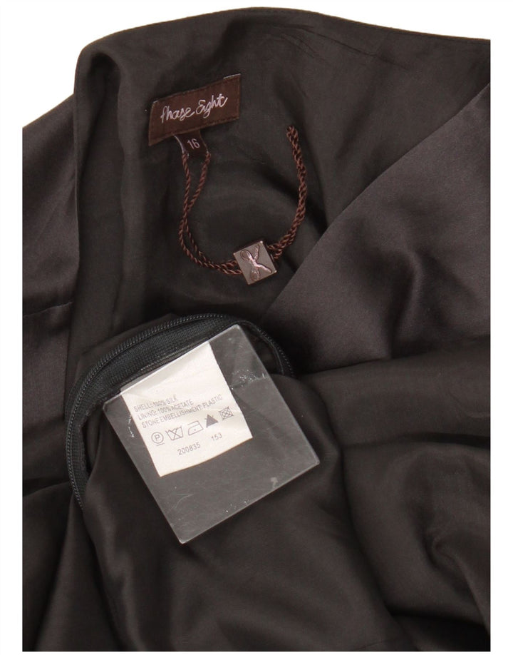 Phase Eight Womens Sleeveless A-Line Dress UK 16 Large  Grey Silk