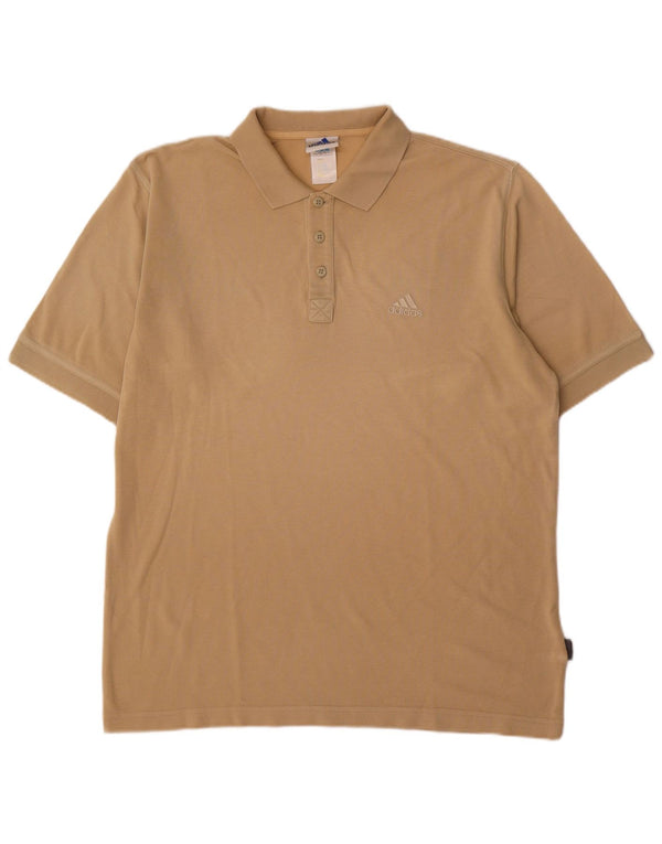 Adidas Mens Polo Shirt Large Beige