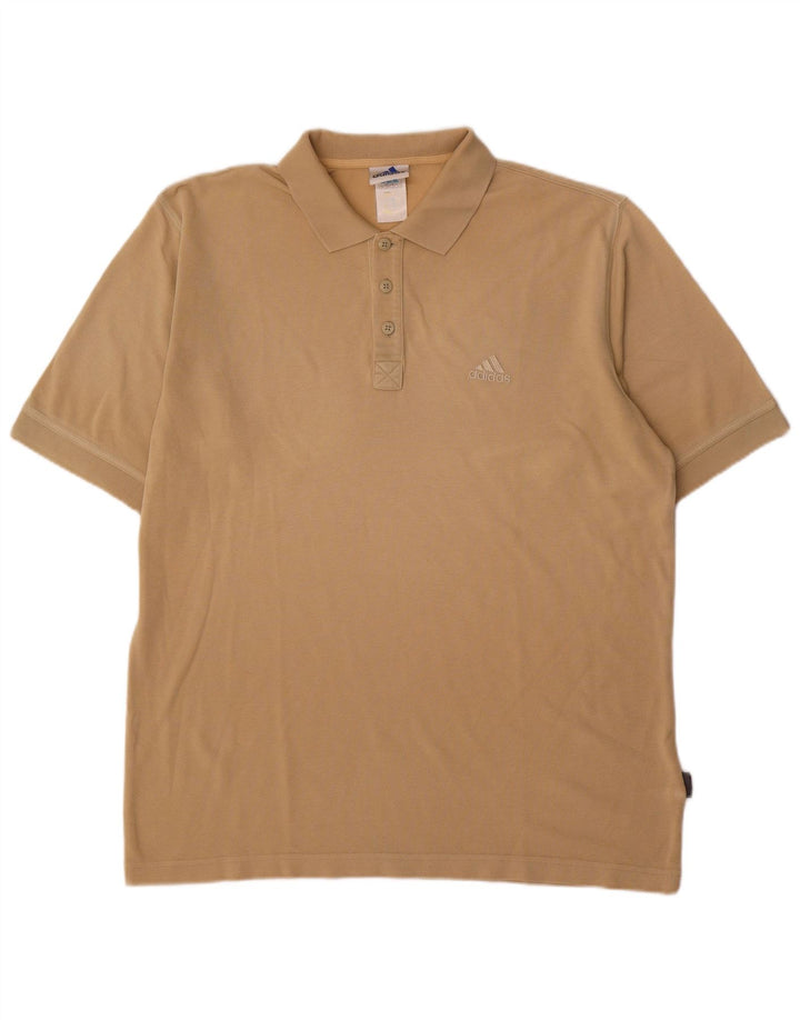 Adidas Mens Polo Shirt Large Beige