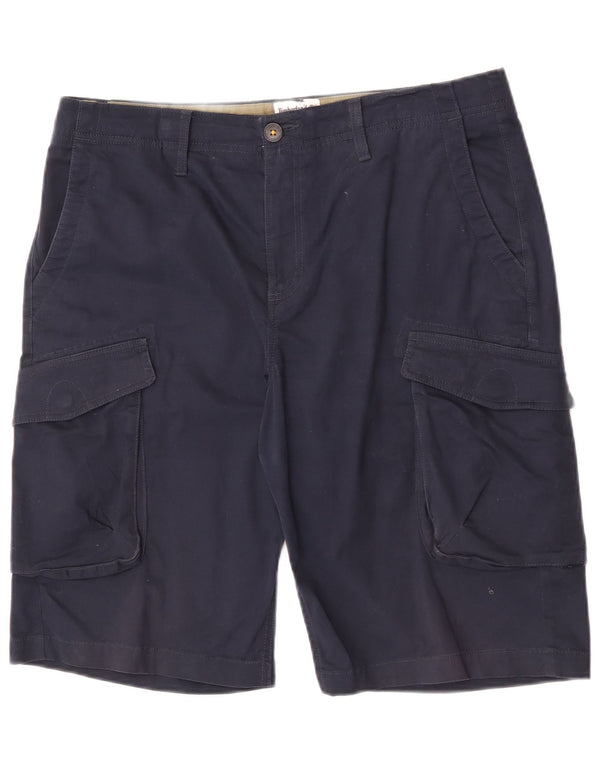 Timberland Mens Cargo Shorts W34 Large Navy Blue Cotton