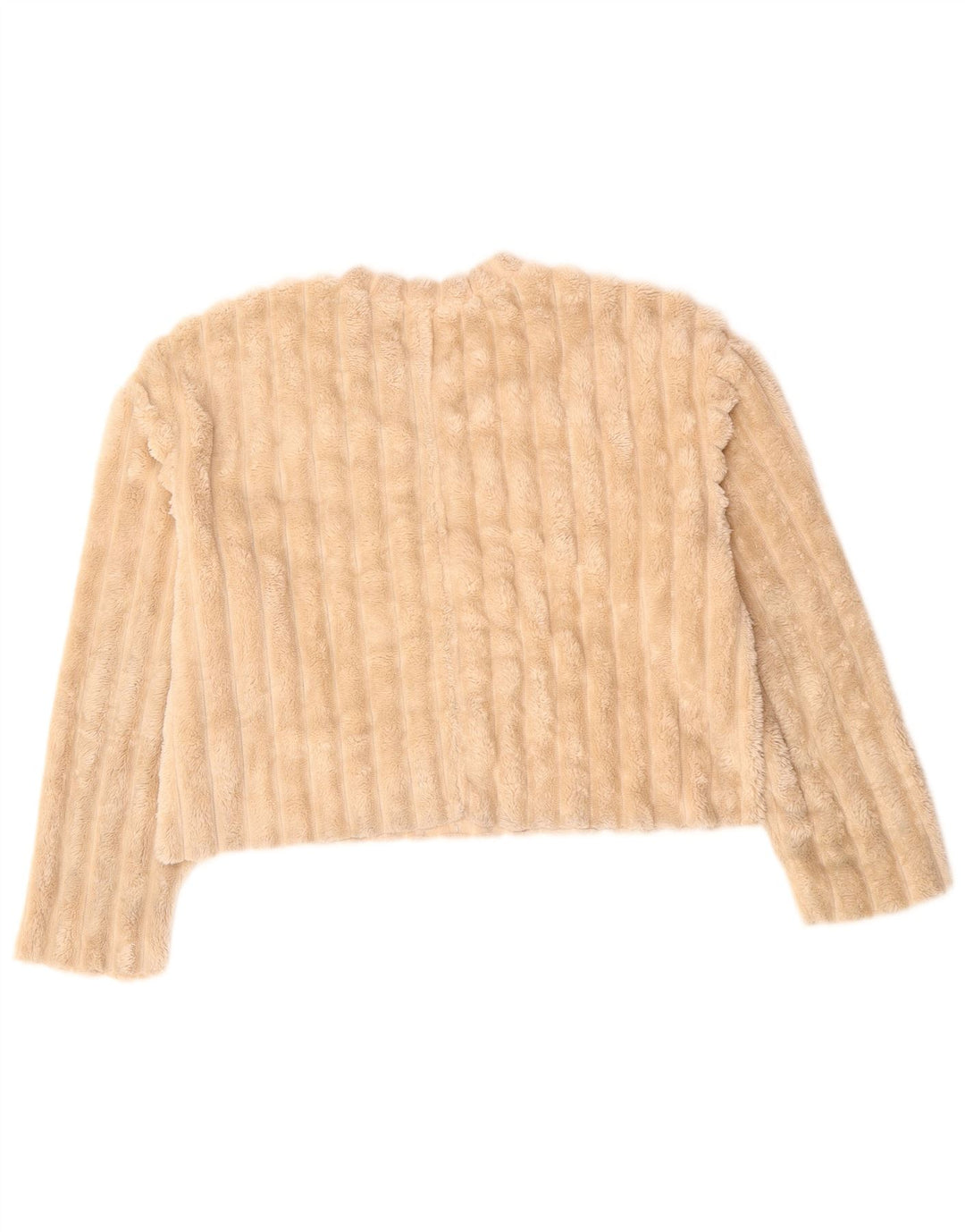 ZARA Womens Oversized Fleece Jumper UK 10 Small Beige