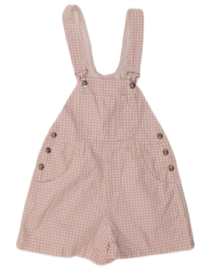 Vintage Womens Dungarees Shorts IT 40 Small W30  Pink Gingham Cotton