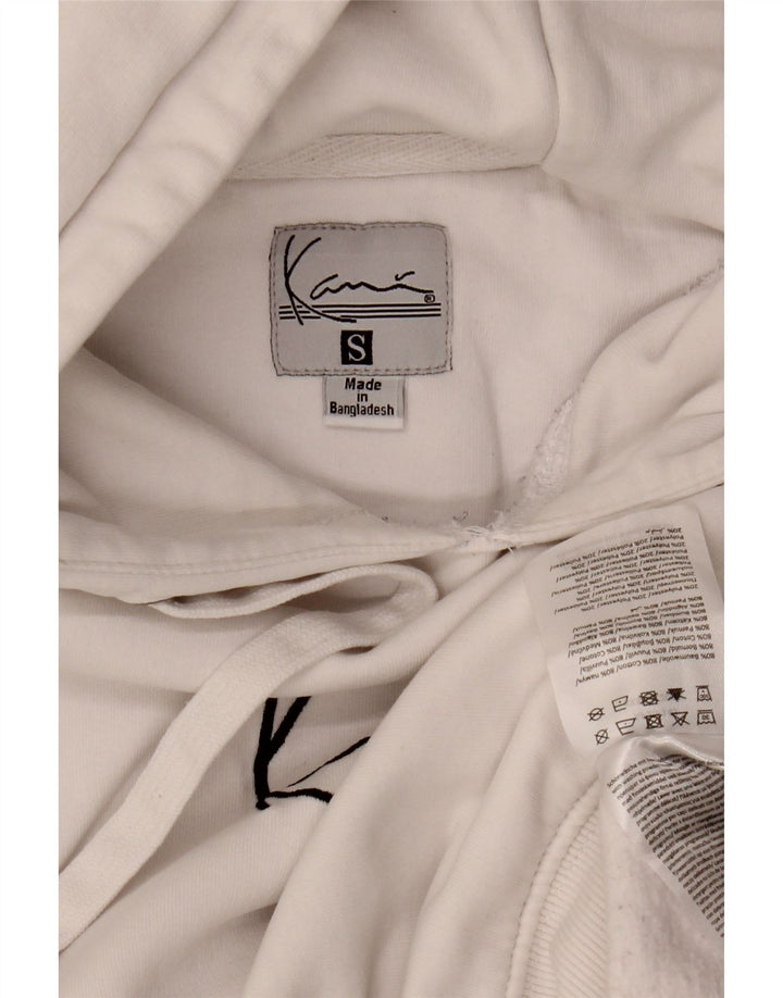 KARL KANI Mens Loose Fit Graphic Hoodie Jumper Small White Cotton