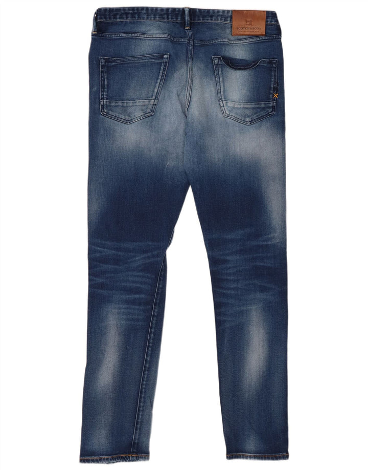 Scotch & Soda Mens Straight Jeans W32 L32 Blue Cotton