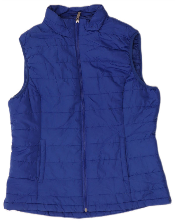 Marks & Spencer Womens Padded Gilet UK 12 Medium Blue Polyester