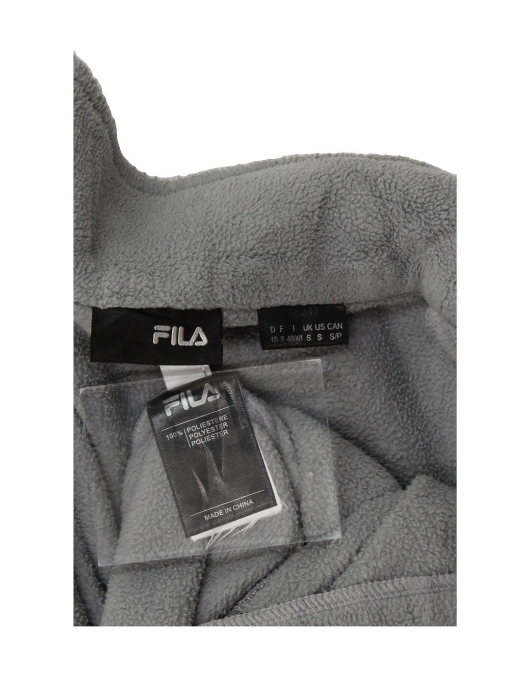 FILA Mens Fleece Jacket UK 36 Small Grey Polyester Vintage Fila and Second-Hand Fila from Messina Hembry 