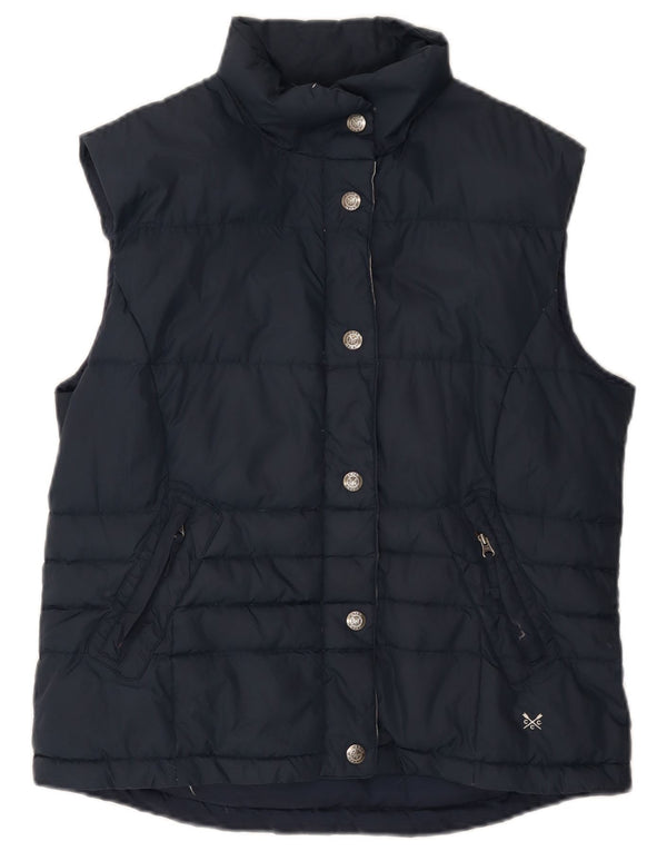 Crew Clothing Womens Padded Gilet UK 12 Medium Navy Blue Nylon