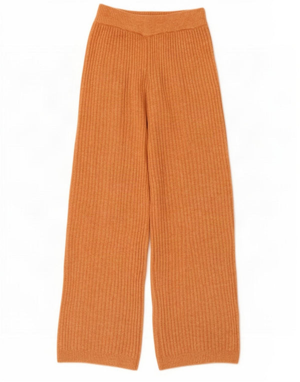 Zara Girls Loose Fit Knit Tracksuit Trousers 11-12 Years Orange Polyester