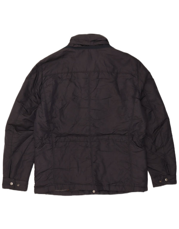 Geox Mens Hooded Utility Jacket UK 40 Large Navy Blue Polyamide