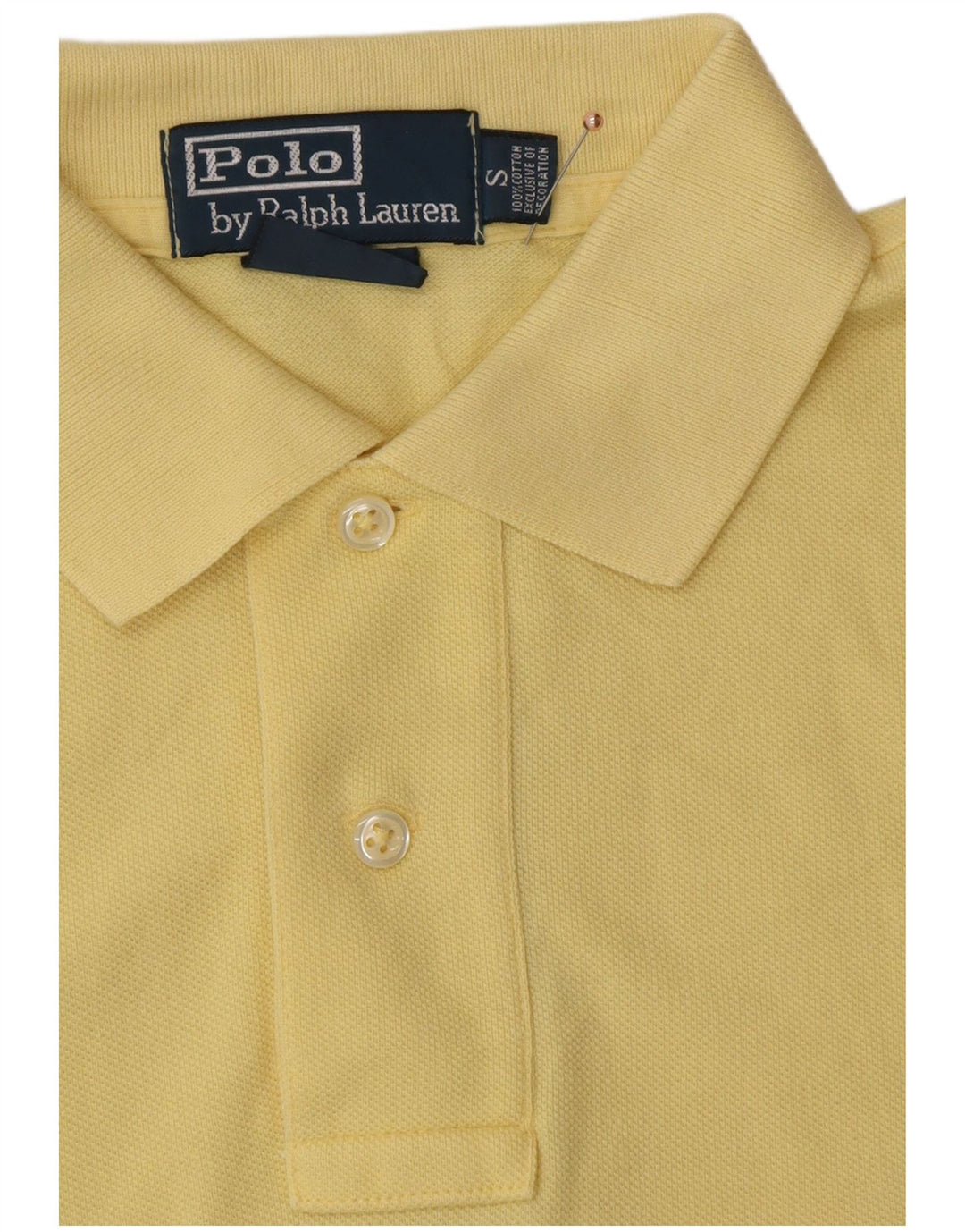 POLO RALPH LAUREN Mens Polo Shirt Small Yellow Cotton