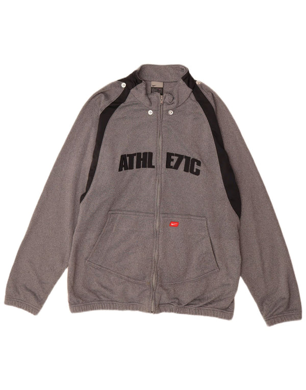 NIKE Boys Graphic Tracksuit Top Jacket 13-14 Years XL  Grey Colourblock