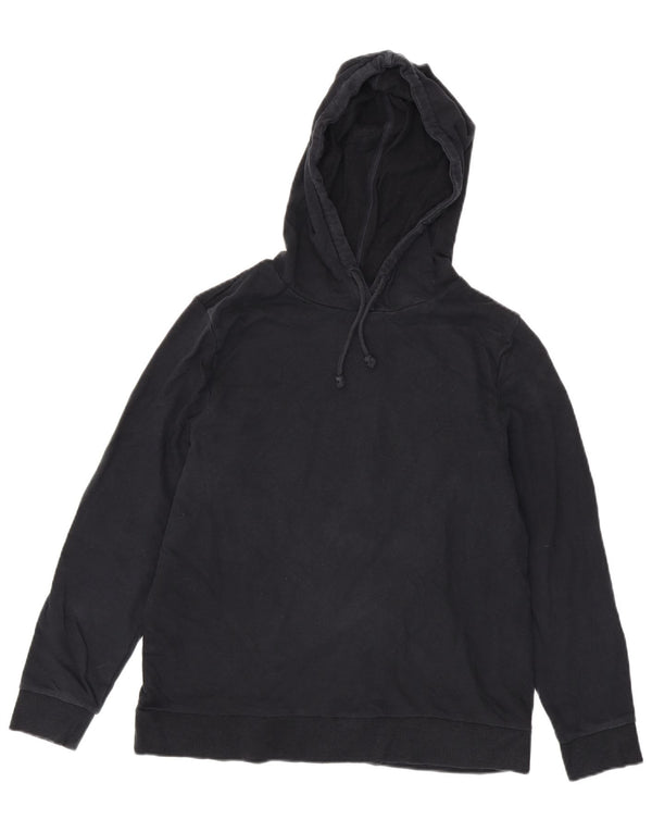 Marks & Spencer Womens Hoodie Jumper UK 14 Large Black Cotton