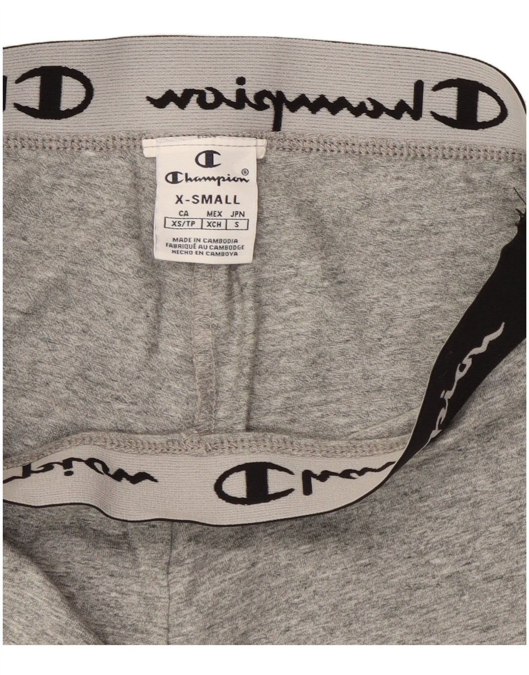 Champion Womens Graphic Leggings UK 4 XS Grey Flecked