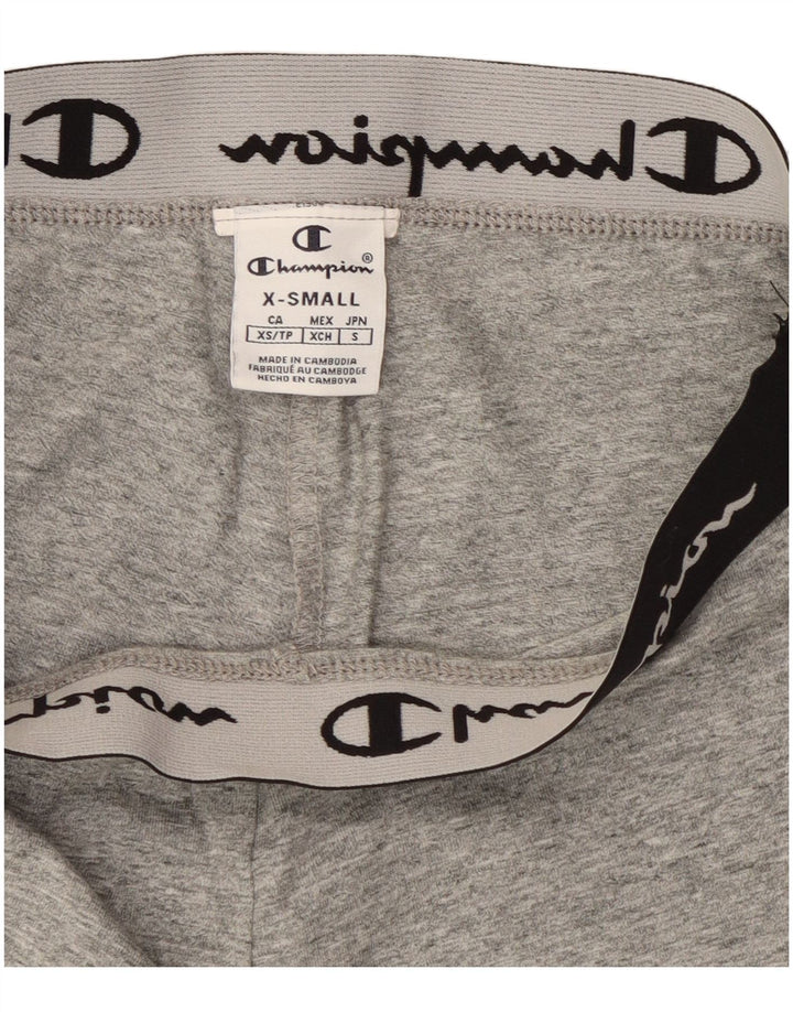 Champion Womens Graphic Leggings UK 4 XS Grey Flecked
