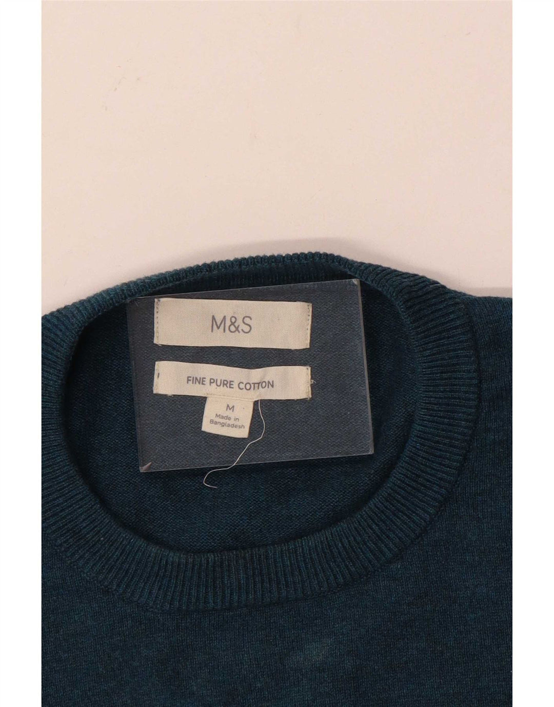 Marks & Spencer Mens Crew Neck Jumper Sweater Medium Blue Cotton