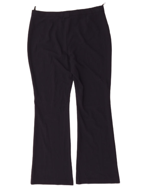 Marks & Spencer Womens High Waist Casual Trousers UK 16 Large W36 L32 Navy