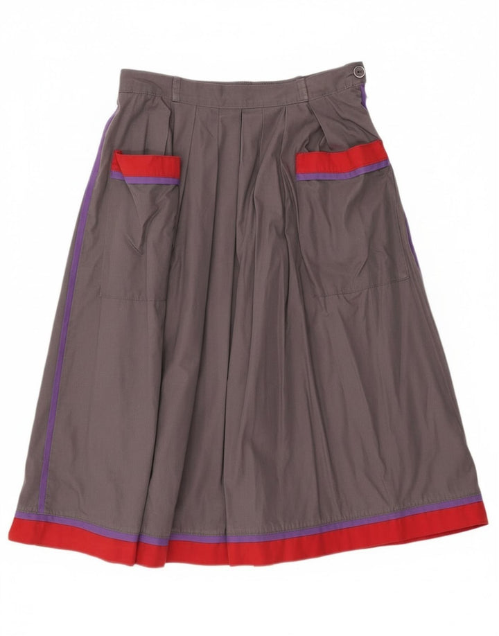 Vintage Womens Flared Skirt EU 40 Medium W28 Grey Colourblock