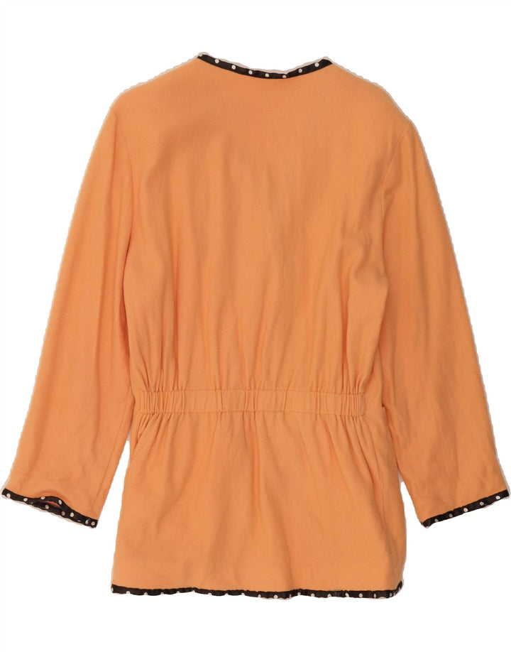 VINTAGE Womens 3 Button 3/4 Sleeve Blazer Jacket UK 14 Medium Orange Vintage Vintage and Second-Hand Vintage from Messina Hembry 