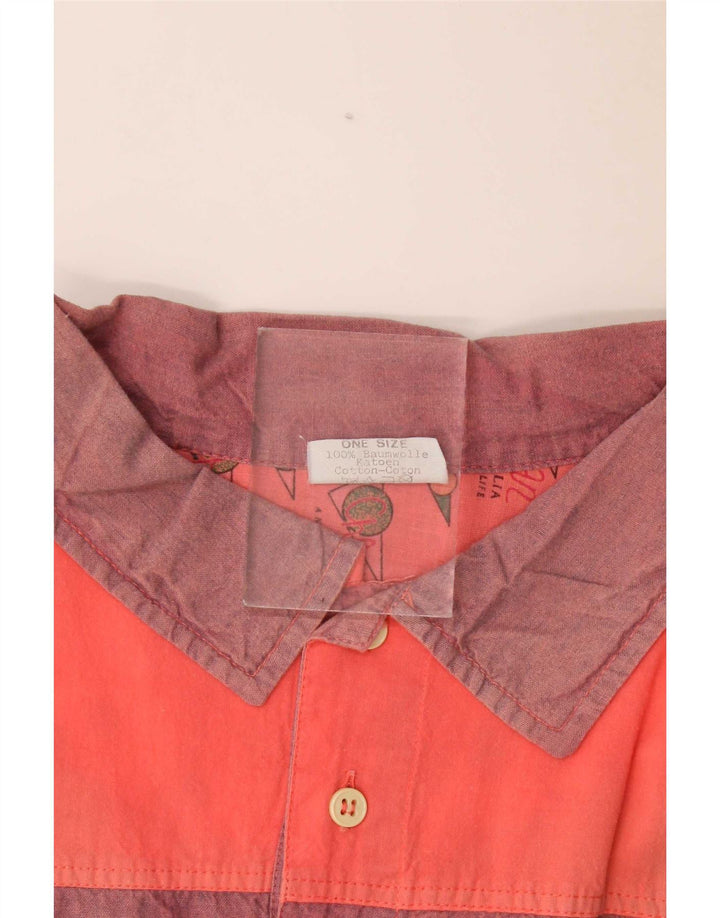 Chewan Mens Graphic Short Sleeve Pullover Shirt One Size Orange Colourblock