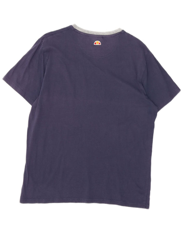 Ellesse Mens Graphic T-Shirt Top XL Navy Blue Cotton
