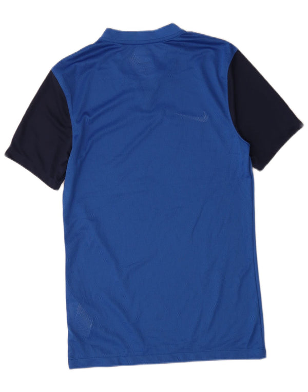 Nike Mens Dri Fit Slim Fit T-Shirt Top Small Blue Colourblock Polyester