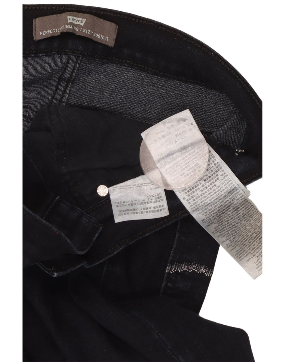 Levi's Womens 512 Perfectly Slimming Bootcut Jeans W32 L32 Navy Blue Cotton